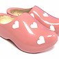 Wooden shoes with hearts in various colors