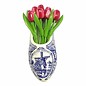 Rood/witte houten tulpen een Delfts blauwe klomp
