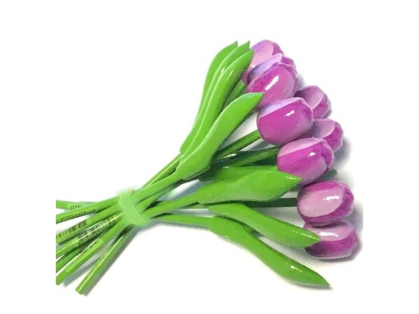 Bouquet purple wooden tulips