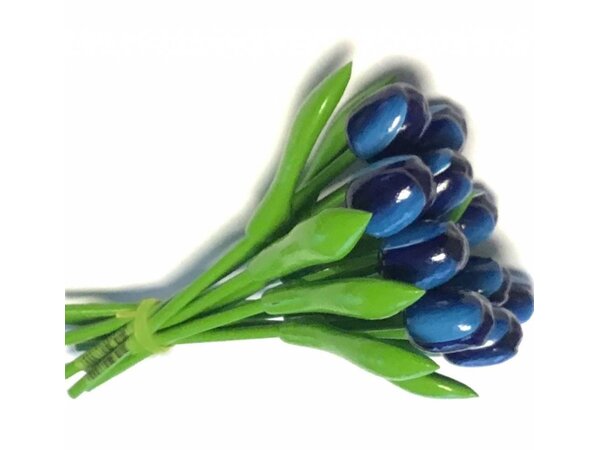 Boeketje blauwe houten tulpen