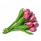  Strauß rosa und weißer Tulpen aus Holz