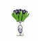  Kleine Hölzerne Tulpen dunkelviolett in einer Delfter blauen Vase