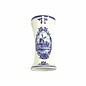 small wooden tulips in purple a Delft blue vase