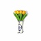  kleine Tulpen aus Holz in Gelb in einem blauen Vase Delft