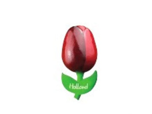 wooden tulip on a magnet red wooden tulip on a magnet red
