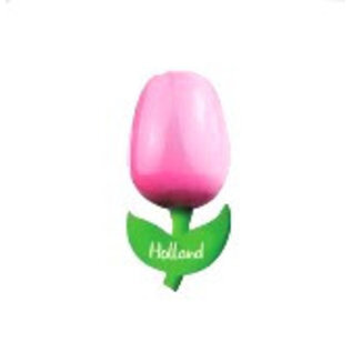 houten tulp op een magneet roze - wit