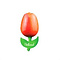 wooden tulip on a magnet orange