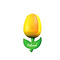  wooden tulip yellow on a magnet