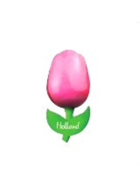Holz Tulpe rose auf einemen Magneten