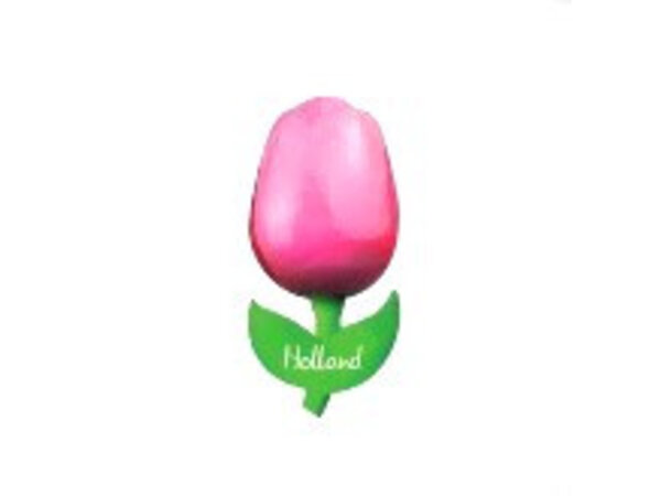 wooden tulip pink on a magnet
