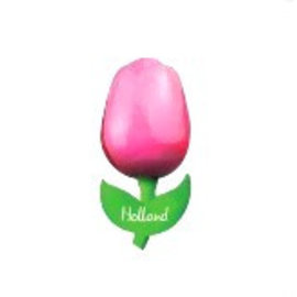 houten tulp op een magneet roze