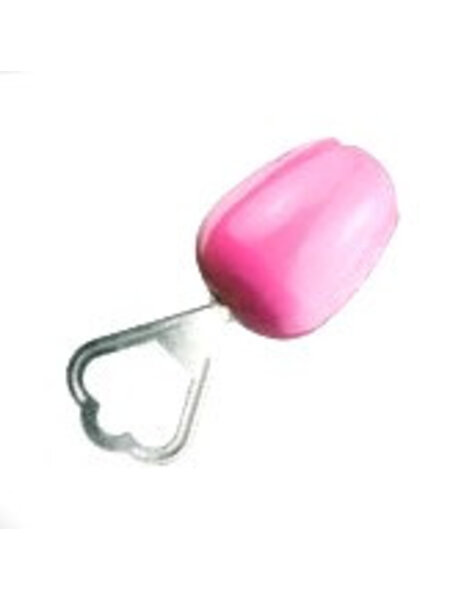 Flesopener houten tulp roze / wit