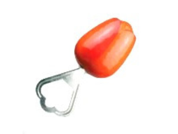 Orange wooden tulip as a bottle opener