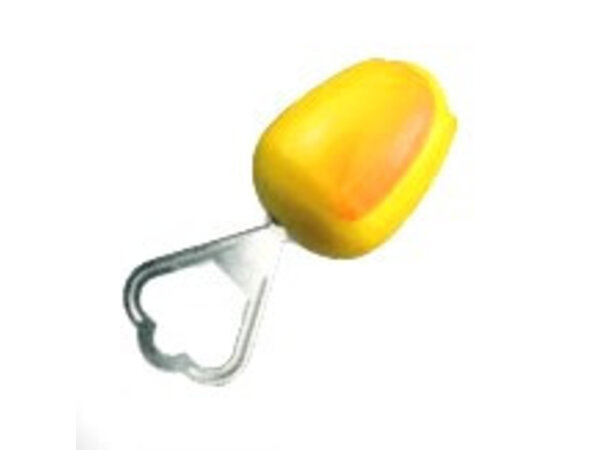 Gele houten tulp flesopener 