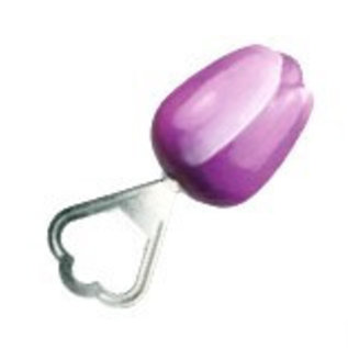 Bottle opener tulip purple - white