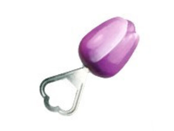 Purple wooden tulip bottle opener