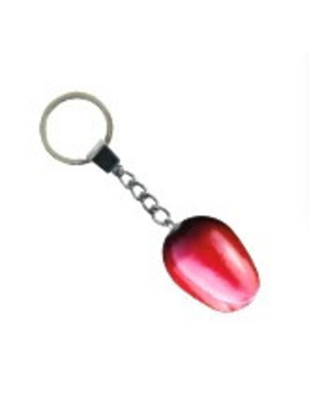 Red - white wooden tulip keychain