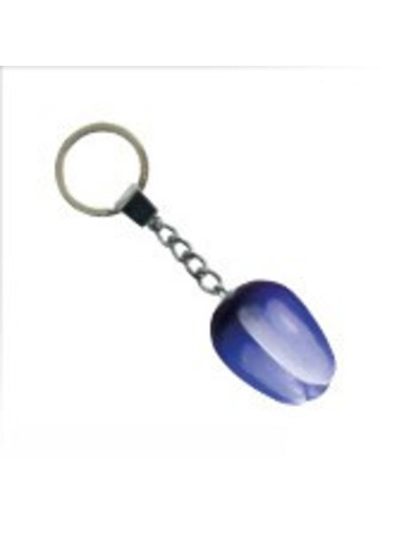 Blue wooden tulips keychain