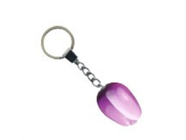 Paarse houten tulpjes sleutelhanger Paarse houten tulpjes sleutelhanger