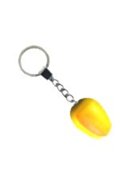 Yellow wooden tulip keyring