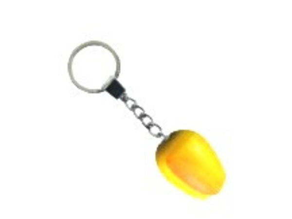 Gele houten tulp sleutelhanger