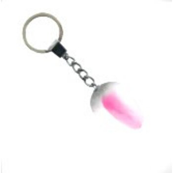 Wit-rose houten tulp sleutelhanger