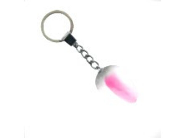 Nijhuis klompenfabriek White-pink wooden tulip keyring