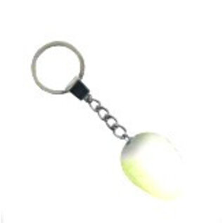 Witte houten tulp als sleutelhanger