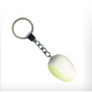 Witte houten tulp als sleutelhanger