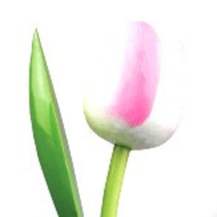 wooden tulips in the color white / rose