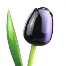 houten tulpen in de kleur donker paars 34cm