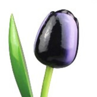 wooden tulips in the color dark purple 34 cm