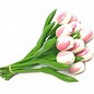 Bouquet Holztulpen Weiß-Rosa