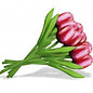 bouquet wooden tulips red / white
