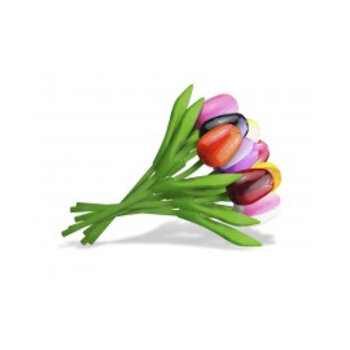 Boeket Gemengde Kleuren Houten Tulpen