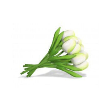 Strauß weißer Tulpen aus Holz