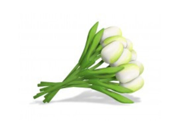 Strauß weißer Tulpen aus Holz
