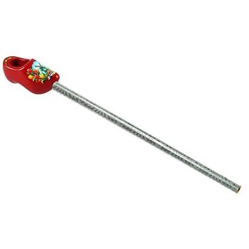 Potlood klompje in de kleur rood met molen