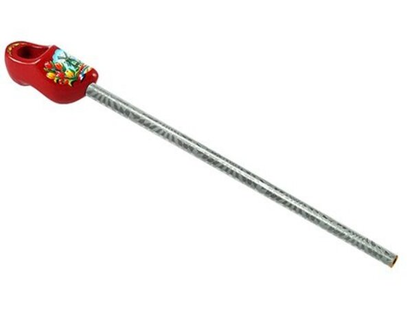 Potlood klompje in de kleur rood met molen