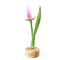 houten tulp op een voet in de kleur wit - rose