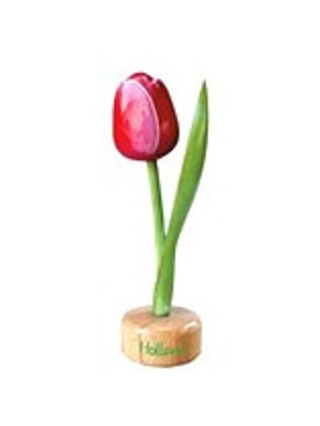 wooden tulip on foot in red / white