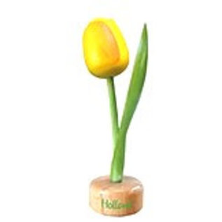 wooden tulip on foot in yellow
