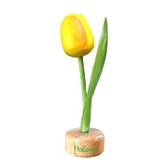 houten tulp op een voet in de kleur geel