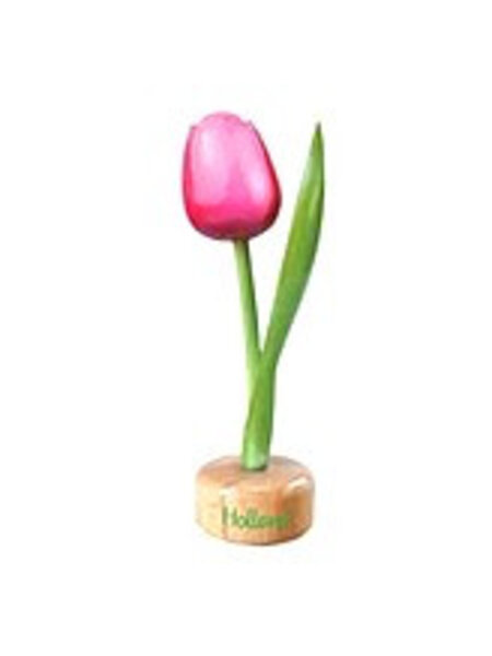 wooden tulip on foot in pink
