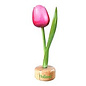 houten tulp op een voet in de kleur rose