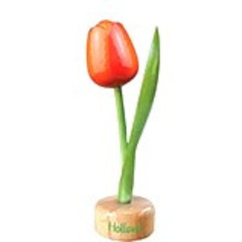 houten tulp op een voet in de kleur oranje