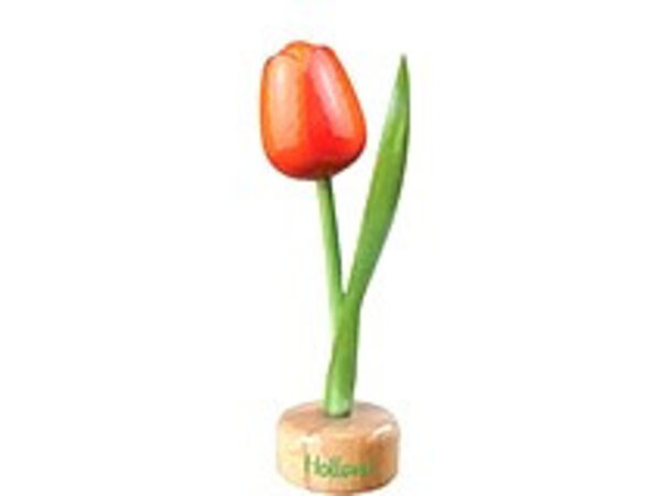 wooden tulip on foot in orange
