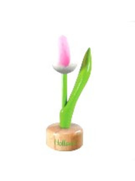 Holz Tulpe zu Fuß in weiß-Rosa