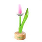 wooden tulip on foot in white-pink