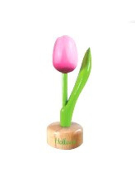 Holz Tulpe zu Fuß in Rosa / weiß